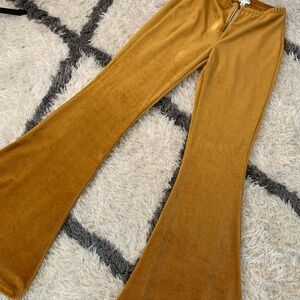 EARTHBOUND Mustard Velvet Flare Pants